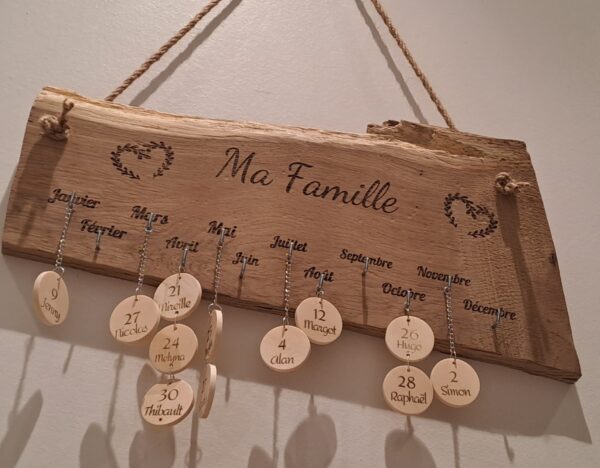 Calendrier perpétuel bois massif – Image 4