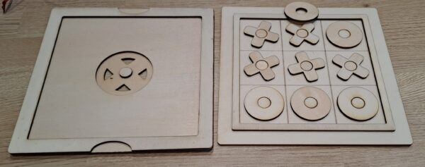 Jeu de morpion en bois artisanal – Image 3