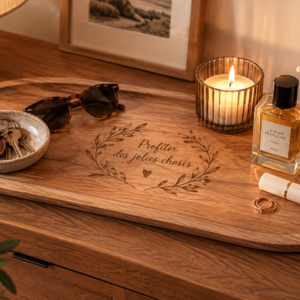 Plateau ovale en bois personnalisable