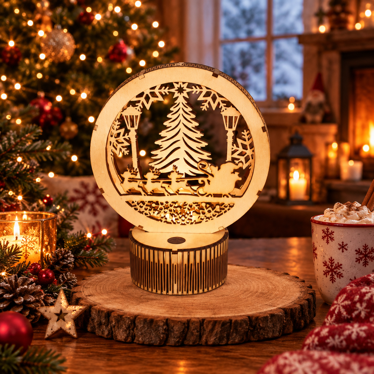 Décoration de Noël lumineuse LED Père Noël