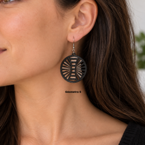 Boucles d'Oreilles Géométriques en Bois de Tilleul | Bijou Graphique & Tendance - Geometra 6